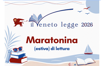 Logo dedicato alla Maratona di lettura e Veneto che legge