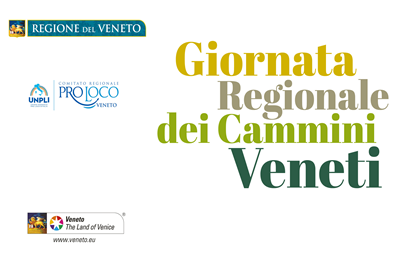 locandina evento Giornata Regionale dei Cammini Veneti con loghi istituzionali