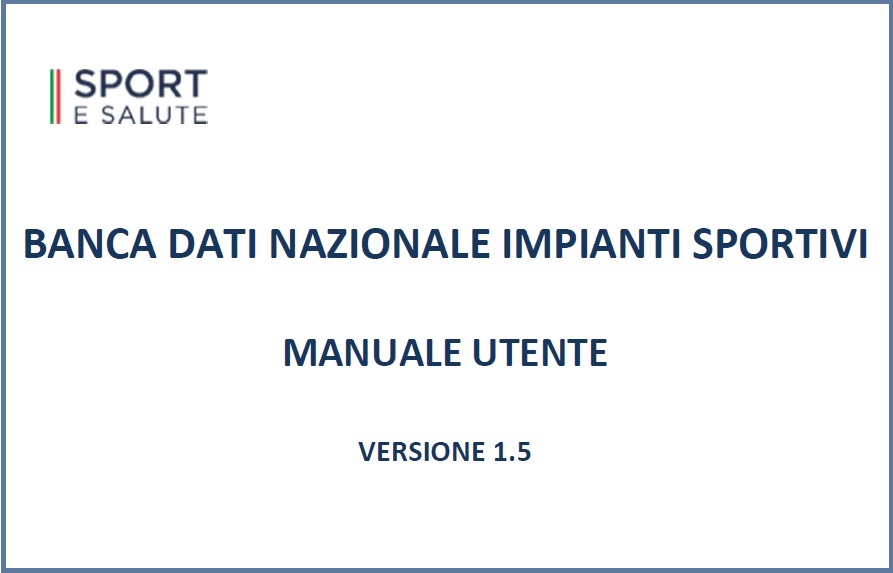 Copertina manuale istruzioni per censimenti impianti sportivi