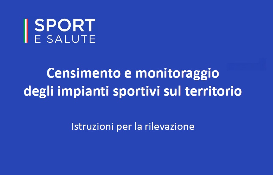 Copertina istruzioni per censimento impianti sportivi