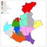 Carta rappresentante la Regione del Veneto suddivisa in distretti